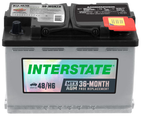 Batería Interstate AGM MTX-48/H6-IN / 24 MESES DE GARANTIA AL 100% (foto de referencia el producto puede presentar variaciones en el color y etiquetado)